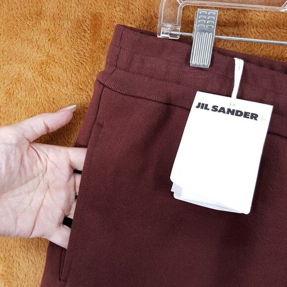 JIL SANDER Sweatpants Mens XL Burgundy Pull On Tapered Drawstring Jogger - Picture 4 of 12